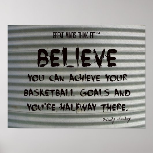 Basketball Quote Graffiti op gegolfd strijkijzer 0 Poster (Voorkant)