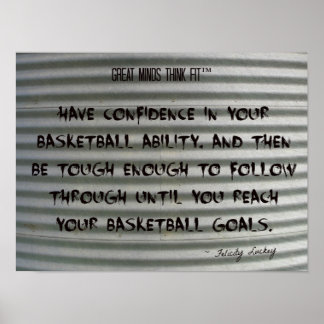 Basketball Quote Graffiti op gegolfd strijkijzer 0 Poster