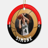 Basketball Red Black Team Colors Keramisch Ornament (Links)