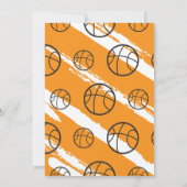 Basketball Red Blue Flames Birthday Party Invites (Achterkant)