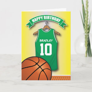 Basketball Red Jersey Sports Custom Birthday Kaart