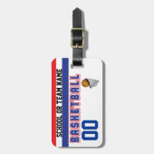 Basketball Red, White en Blue personaliseren Bagagelabel (Voorkant verticaal)
