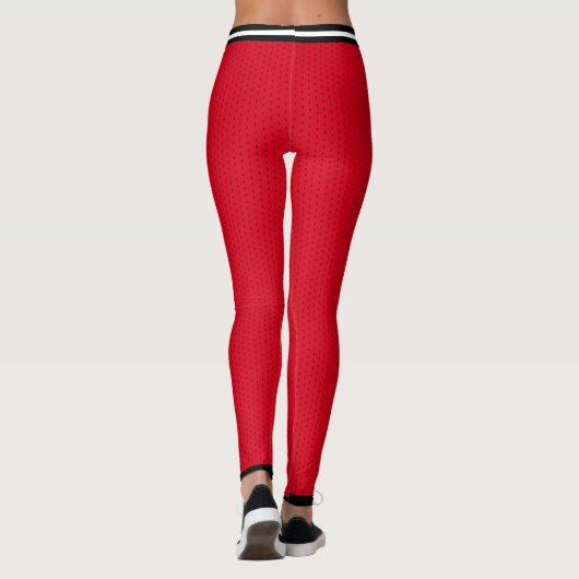 Basketball Red White Striped Varity Sports Leggings (Achterkant)