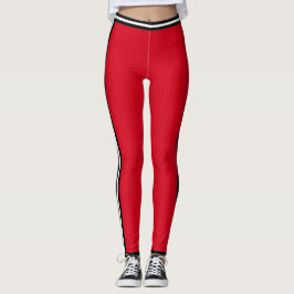 Basketball Red White Striped Varity Sports Leggings