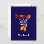 Basketball Replace with Your Name Briefkaart (Voorkant / Achterkant)