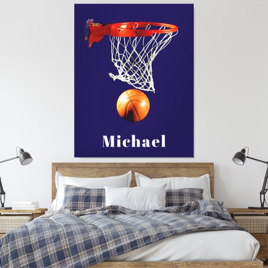 Basketball Replace with Your Name Canvas Afdruk (Insitu (Slaapkamer))