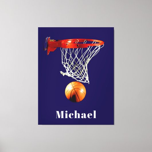 Basketball Replace with Your Name Canvas Afdruk (Voorkant)