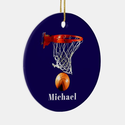 Basketball Replace with Your Name Keramisch Ornament (Rechts)