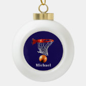 Basketball Replace with Your Name Keramische Bal Ornament (Voorkant)