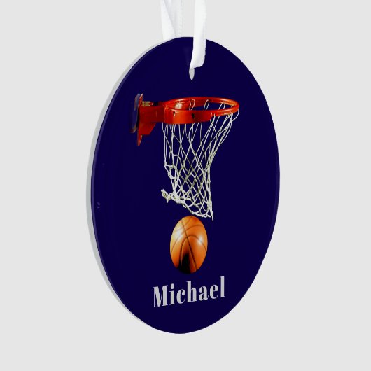 Basketball Replace with Your Name Ornament (voorkant)