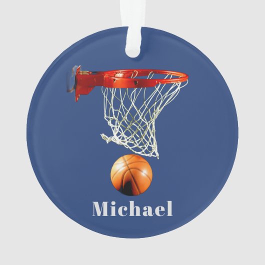 Basketball Replace with Your Name Ornament (achterkant)
