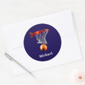 Basketball Replace with Your Name Ronde Sticker (Envelop)