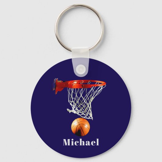 Basketball Replace with Your Name Sleutelhanger (Voorkant)
