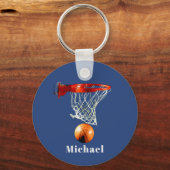 Basketball Replace with Your Name Sleutelhanger (Achterkant)