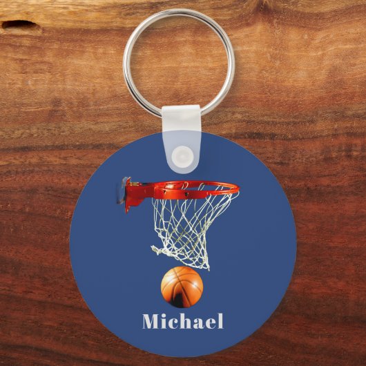 Basketball Replace with Your Name Sleutelhanger (Achterkant)