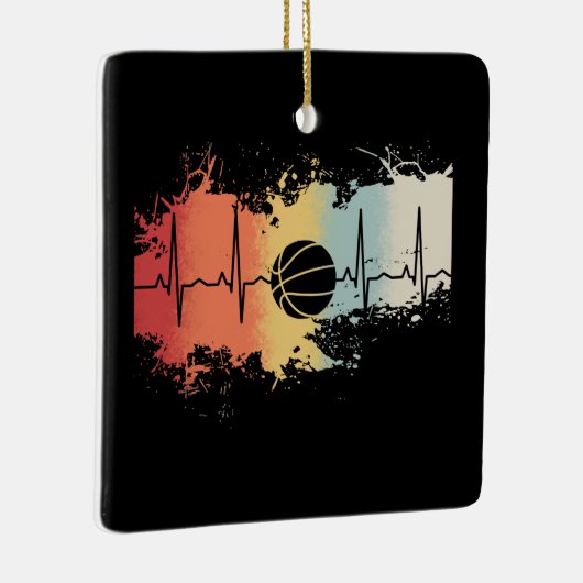 Basketball Retro  Keramisch Ornament (Rechts)