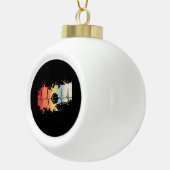 Basketball Retro Keramische Bal Ornament (Rechts)