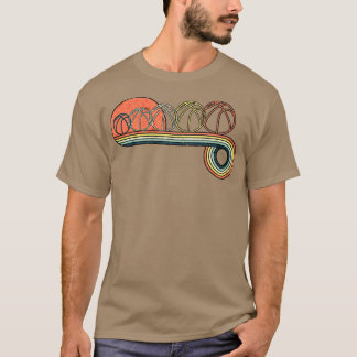 Basketball Retro zonnestraal kleur T-shirt