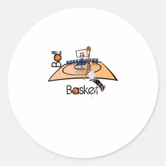 Basketball Ronde Sticker (Voorkant)