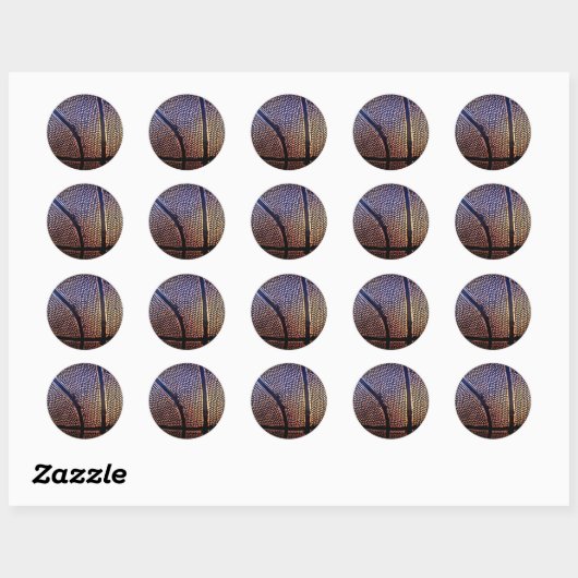 Basketball Ronde Sticker (Vel)