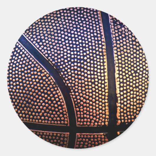 Basketball Ronde Sticker (Voorkant)