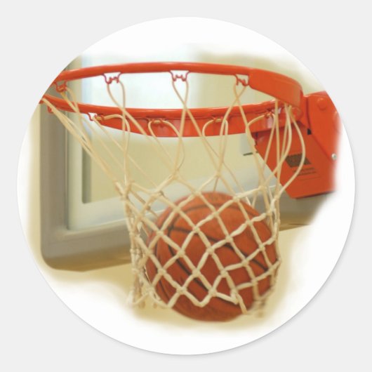 Basketball Ronde Sticker (Voorkant)