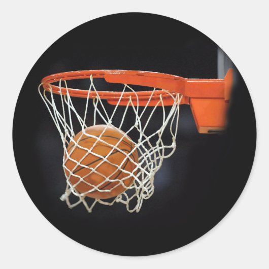 Basketball Ronde Sticker (Voorkant)