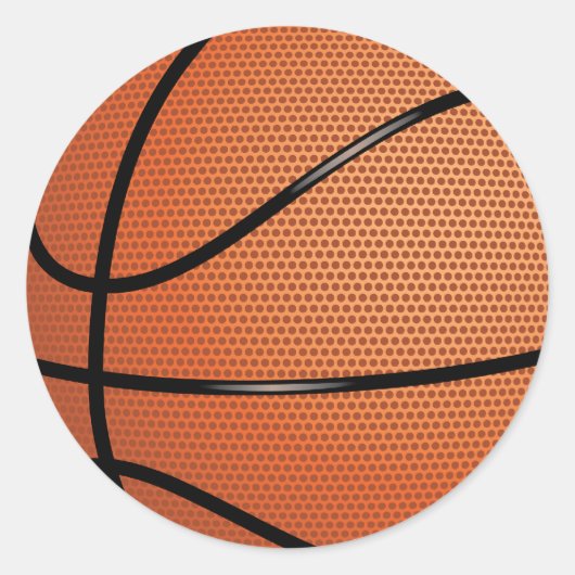 Basketball Ronde Sticker (Voorkant)
