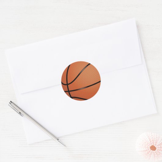 Basketball Ronde Sticker (Envelop)