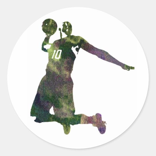 Basketball Ronde Sticker (Voorkant)