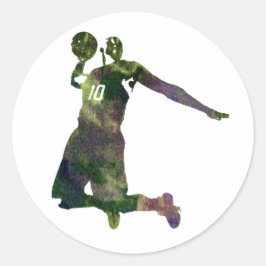 Basketball Ronde Sticker