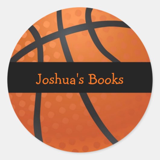 Basketball Ronde Sticker (Voorkant)