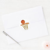 Basketball Ronde Sticker (Envelop)