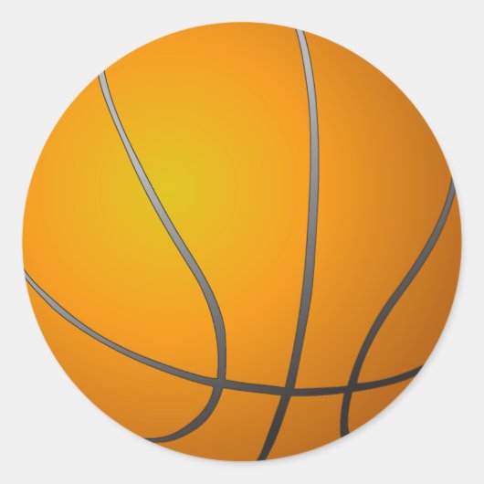 Basketball Ronde Sticker (Voorkant)