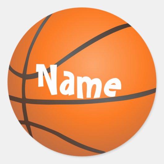 Basketball Ronde Sticker (Voorkant)