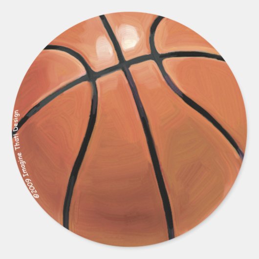 Basketball Ronde Sticker (Voorkant)