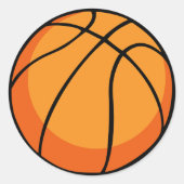 Basketball Ronde Sticker (Voorkant)