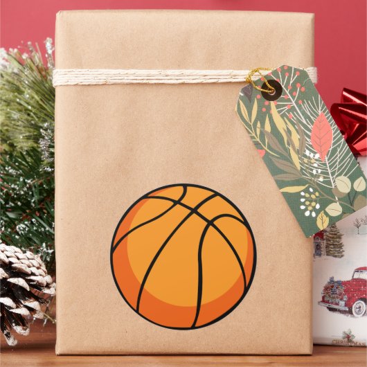 Basketball Ronde Sticker (Feestdagen)