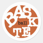 BASKETBALL RONDE STICKER (Voorkant)
