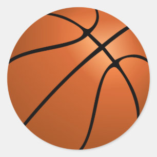 Basketball Ronde Sticker