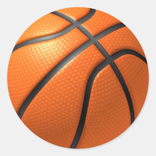 Basketball Ronde Sticker (Voorkant)