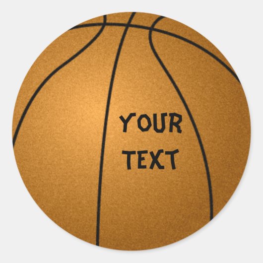 Basketball Ronde Sticker (Voorkant)