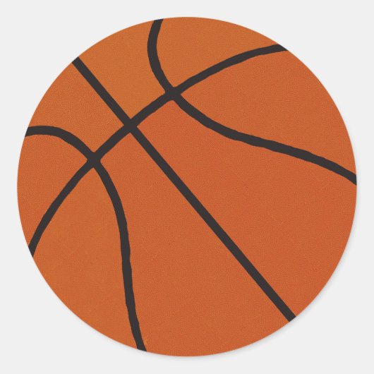Basketball Ronde Sticker (Voorkant)