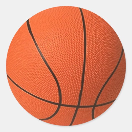 Basketball Ronde Sticker (Voorkant)