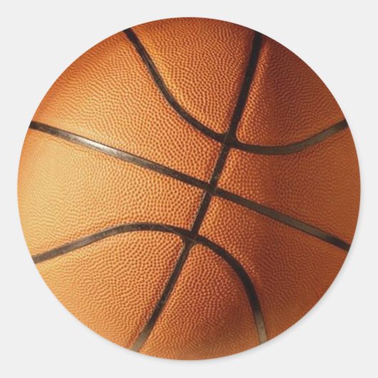 Basketball Ronde Sticker (Voorkant)