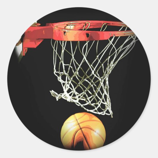 Basketball Ronde Sticker (Voorkant)