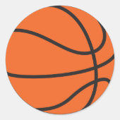 Basketball Ronde Sticker (Voorkant)