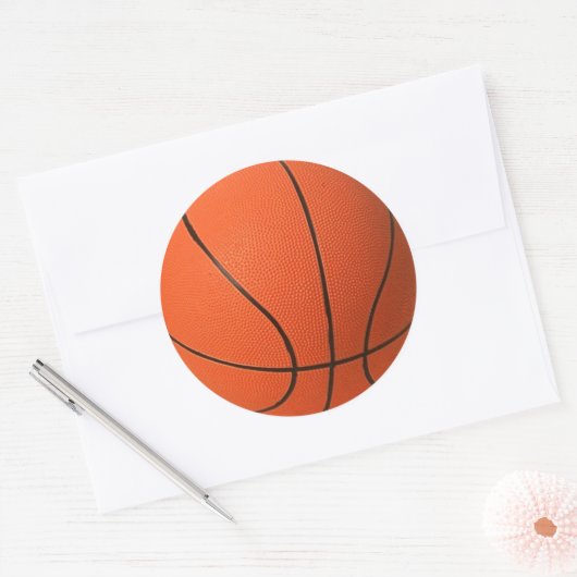 BasketBall Ronde Sticker (Envelop)
