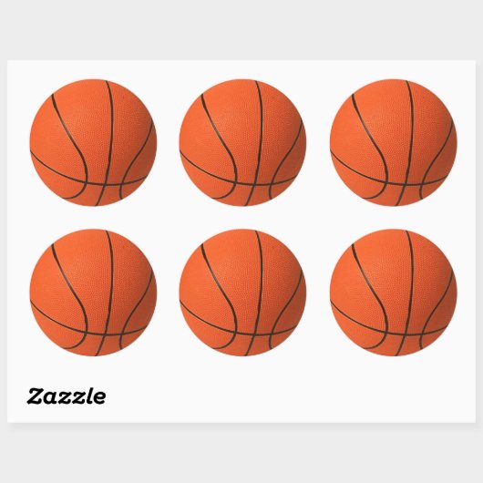 BasketBall Ronde Sticker (Vel)