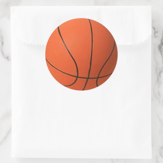 BasketBall Ronde Sticker (Tas)